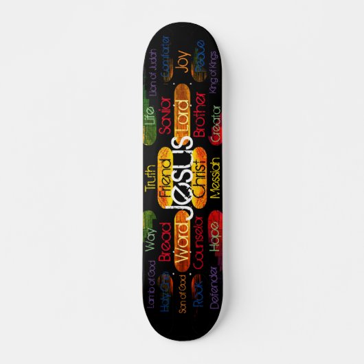Jesus-Namen und -Attribute Skateboard (Vorne)