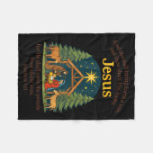 Jesus Nativity Christian Christmas Bible Pjs Toddl Fleecedecke (Vorderseite (Horizontal))