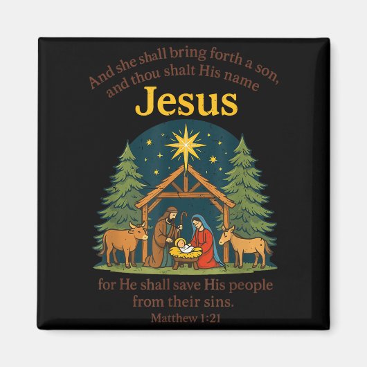 Jesus Nativity Christian Christmas Bible Pjs Toddl Magnet (Vorne)