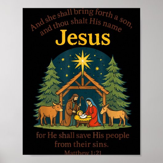 Jesus Nativity Christian Christmas Bible Pjs Toddl Poster (Vorne)