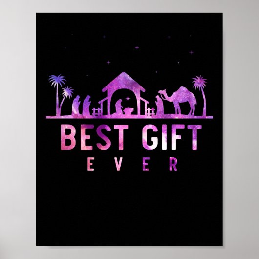 Jesus Nativity Religiöse Christliche Weihnachten Poster (Vorne)