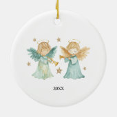 Jesus Nativity Scene Bible Verse First Christmas Keramik Ornament (Hinten)