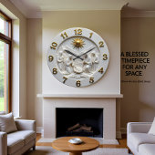 Jesus Nativity Scene Marble Große Wanduhr