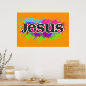 "Jesus" Neon Static Graphic Poster (Küche)