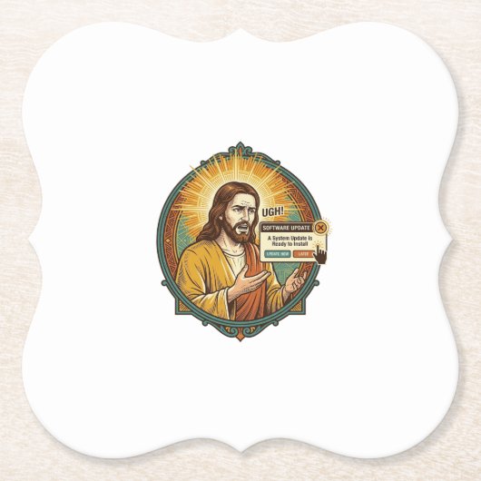 Jesus Nervenaufreibendes Software-Update Pop-up Bü Untersetzer (Vorderseite)