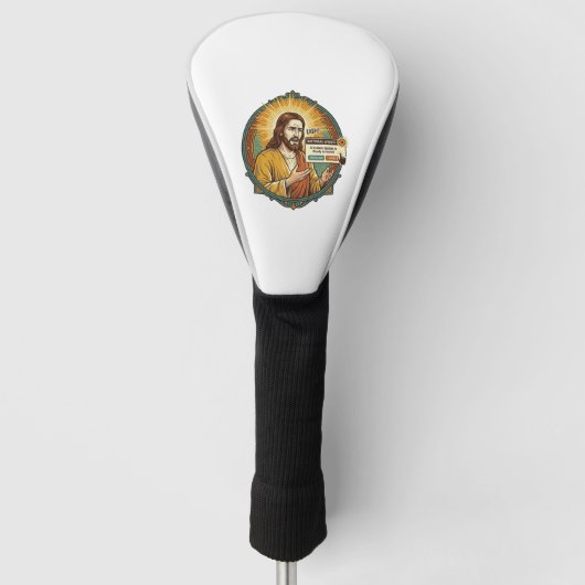 Jesus Nervenaufreibendes Software-Update-Popup-Bür Golf Headcover (Vorderseite)
