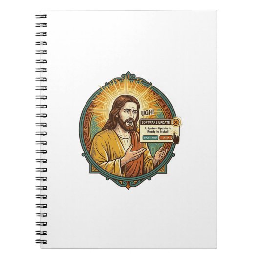 Jesus Nervenaufreibendes Software-Update-Popup-Bür Notizblock (Vorderseite)