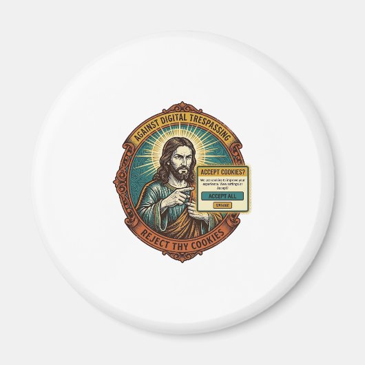Jesus nervige Cookie-Popup Internetbrowser akzepti Magnet (Vorne)