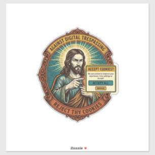 Jesus nervige Cookies akzeptieren Pop-up Internetb Aufkleber