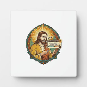 Jesus nervige Software-Update-Popup-Bürohumor Fotoplatte