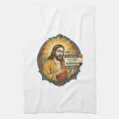 Jesus nervige Software-Update-Popup-Bürohumor Geschirrtuch (Vertikal)