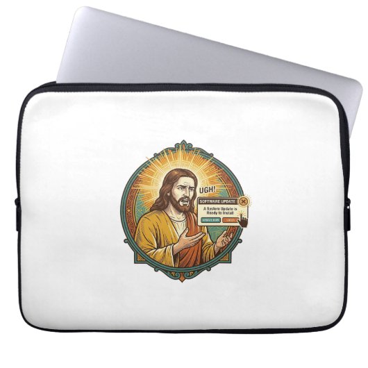 Jesus nervige Software-Update-Popup-Bürohumor Laptopschutzhülle (Vorderseite)