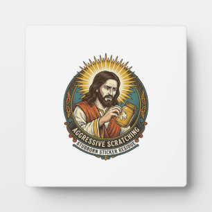 Jesus nerviger Aufkleber Papier Rückstand Shop Fotoplatte