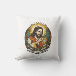 Jesus nerviger Aufkleber Papier Rückstand Shop  Kissen