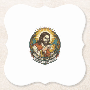 Jesus nerviger Aufkleber Papier Rückstand Shop Untersetzer