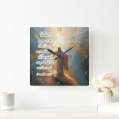 Jesus: Neue Schöpfung, göttliches Licht Quadratische Wanduhr (Zuhause)