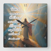 Jesus: Neue Schöpfung, göttliches Licht Quadratische Wanduhr (Vorderseite)