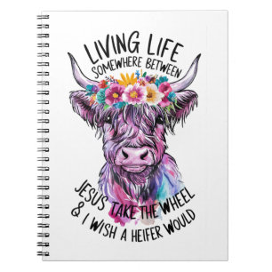 Jesus nimm das Rad und ich wünschte mir eine Heife Notizblock