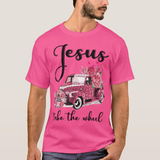 Jesus nimmt den Leopard Blumenrosa Auto Je T-Shirt