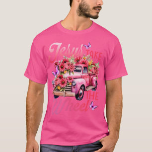Jesus nimmt den Radfahrer Gott glaubt Pink Flo T-Shirt