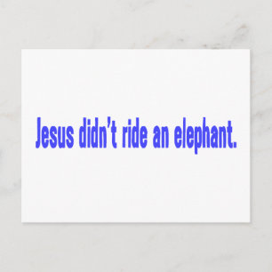 Jesus No Ride Elephant Bumper Postkarte
