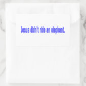 Jesus No Ride Elephant Bumper Rechteckiger Aufkleber (Tasche)