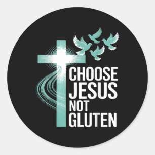 Jesus not Gluten Christlich Runder Aufkleber
