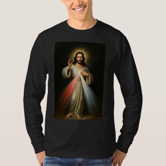 Jesus of the Divine Mercy Men's Long Sleeve Tee (Vorderseite)