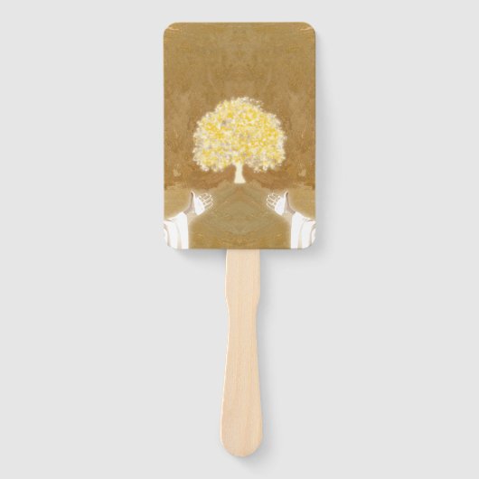 Jesus öffnete die Arme Nägel in den Händen Baum de Fächer (Vorderseite)