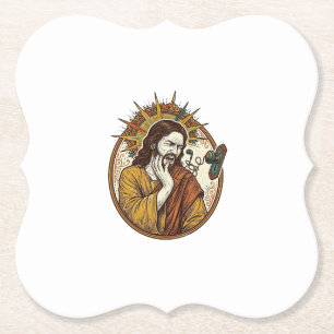 Jesus Ohrhörerkabel fing Türknauf Riss heraus Gym Untersetzer