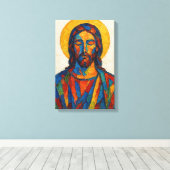 Jesus Ölbild (Ver. 1) Leinwanddruck (Insitu (Holzboden))