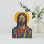 Jesus Ölbild (Ver. 1) Postkarte (Stehend Vorderseite)