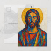 Jesus Ölbild (Ver. 1) Postkarte (Vorne/Hinten)