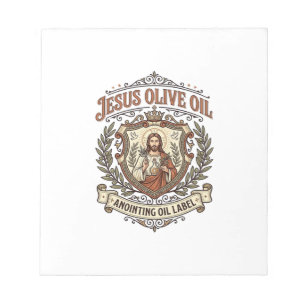 Jesus Olivenöl Salböl Etikett Jesus Olivenöl Notizblock