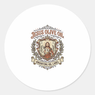 Jesus Olivenöl Salböl Etikett Jesus Olivenöl Runder Aufkleber