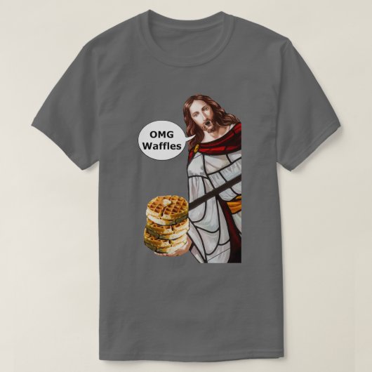 Jesus OMG Waffeln T-Shirt (Design vorne)