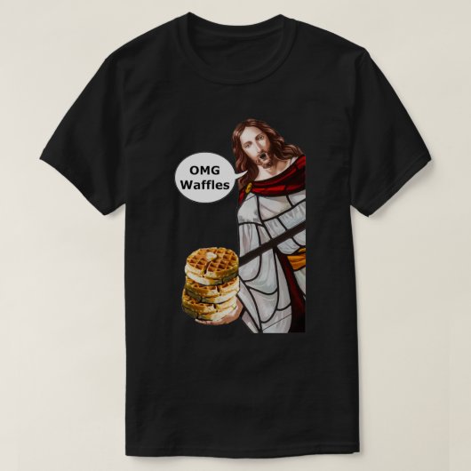 Jesus OMG Waffeln T-Shirt (Design vorne)