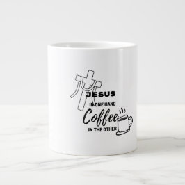 Jesus on one hand, Coffee on the other Jumbo-Tasse