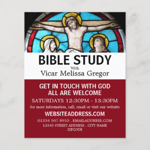 Jesus on the Cross, Christian Bible Class Advert Flyer