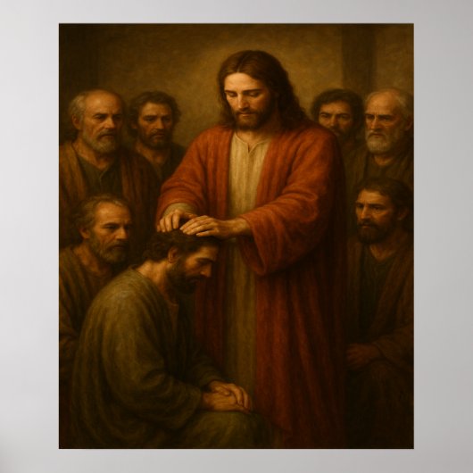Jesus Ordination Apostles ™ LDS Wall Art Print Poster (Vorne)