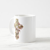 Jesus Ostersonntag Blühende Kreuzung Kaffeetasse (Vorderseite Links)