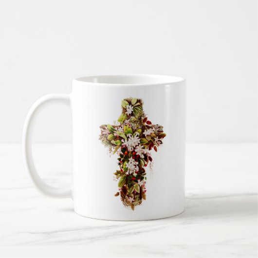 Jesus Ostersonntag Blühende Kreuzung Kaffeetasse (Links)