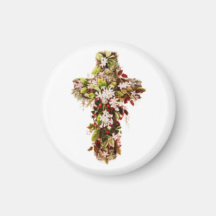 Jesus Ostersonntag blühendes Kreuz Magnet