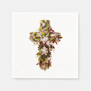 Jesus Ostersonntag blühendes Kreuz  Serviette