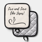 Jesus Oven Mitt und Pot Holder Topflappen (Vorderseite/Rückseite)