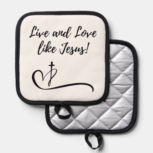 Jesus Oven Mitt und Pot Holder Topflappen (Vorderseite/Rückseite)