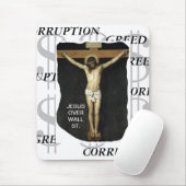 JESUS OVER WALL ST. KORRUPTION MOUSEPAD (Mit Mouse)