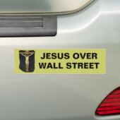 JESUS OVER WALL STREET AUTOAUFKLEBER (Auf Auto)