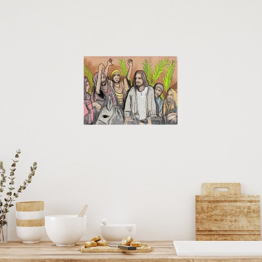 Jesus Palm Sonntag Poster (Küche)