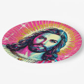 Jesus-Papierteller! Pappteller (Schrägansicht)